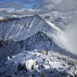 Scotland, Glencoe, Beinn a'Bheithir, mountaineering in winter - ALRF000481