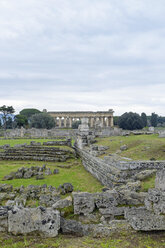 Italy, Campania, Paestum, Agora, meeting place and view to basilica - HLF000983