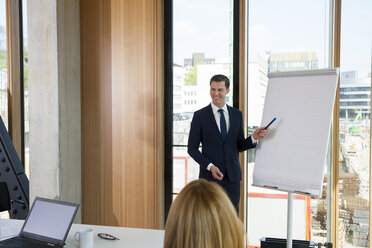 Geschäftsmann leitet eine Präsentation am Flipchart - CHAF001756