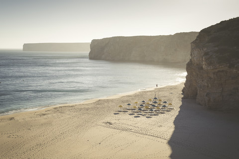 Portugal, Sagres, Praia do Beliche am Abend, lizenzfreies Stockfoto