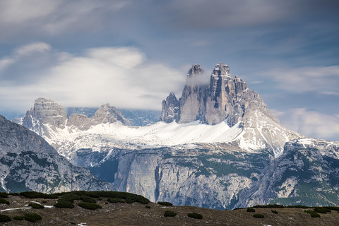Italien, Südtirol, Sextner Dolomiten, Hochpustertal, Drei Zinnen, Naturpark Drei Zinnen, lizenzfreies Stockfoto