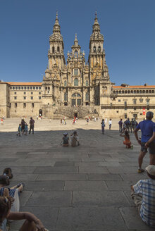 Spain, Santiago de Compostela, The Way of St James, Plaza de Praterias and Cathedral - HWOF000125