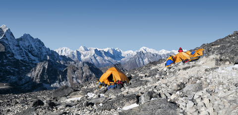 Nepal, Himalaya, Solo Khumbu, Ama Dablam, Basislager, lizenzfreies Stockfoto