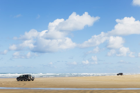 Neuseeland, Nordinsel, Northland, Ripiro Beach, Tasmanische See, längster befahrbarer Strand, lizenzfreies Stockfoto