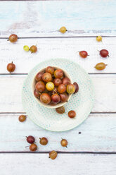 Bowl of red gooseberries - LVF005093