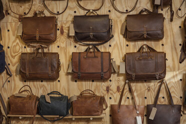 Leather bags hanging on wall - ZEF008923