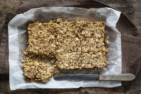 Hausgemachter Haferriegel, Flapjack, lizenzfreies Stockfoto