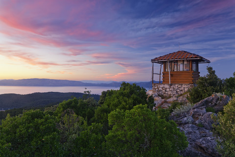 Kroatien, Dalmatien, Dubrovnik-Neretva, Insel Mljet, National Park Mljet, Aussichtspunkt Montokuc, lizenzfreies Stockfoto