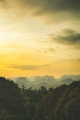 Thailand, Blick auf den Dschungel bei Sonnenuntergang - GIOF001308