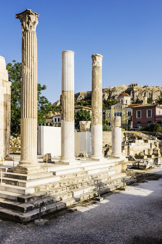 Griechenland, Athen, Römische Agora, Säulen, lizenzfreies Stockfoto