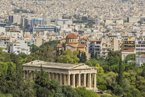 Greece, Athens, Temple of Hephaestus and cityscape - THAF001618