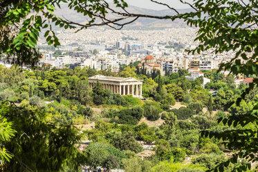 Greece, Athens, Temple of Hephaestus and cityscape - THAF001619