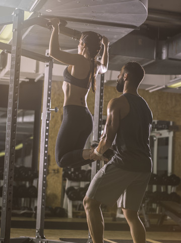 Fitness, couple in gym stock photo