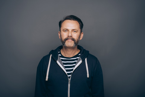 Portrait of man with whisker stock photo