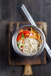 Asian glass noodle soup with vegetables in bowl - SBDF003043