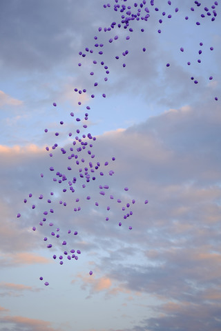 Balloons in the sky stock photo