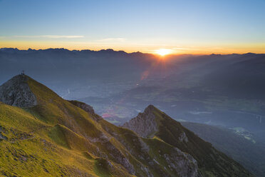 Austria, Tyrol, Stubai Alps, Saile at sunset - MKFF000323