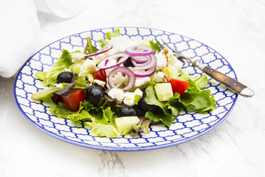 Greek salad on plate - LVF005162