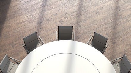 View to round conference table from above, 3D Rendering - UWF000932