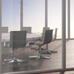 Conference room behind glass wall, 3D Rendering - UWF000933