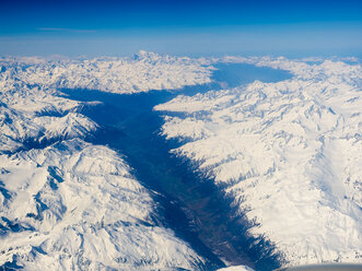 Austria, aerial view of alps with snow - AMF004951