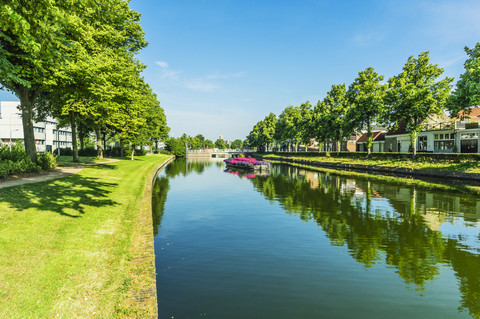 Holland, Walcheren, Middelburg, canal stock photo