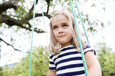 Portrait of little girl on a swing - HAPF000690