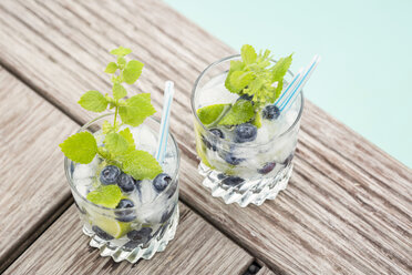 Fresh mineral water with blueberries, mint and ice - JUNF000564