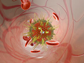 Virus in bloodstream, 3D Rendering - SPCF000092