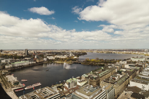 Deutschland, Hamburg, Altstadt, Alster, Blick von oben auf die Binnenalster, Rotherbaum - TAMF000545