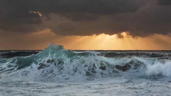 Australien, New South Wales, Sydney, Tasmanisches Meer, Welle am Abend - GOAF000027