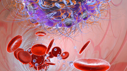 Virus in bloodstream, 3D Rendering - SPCF000105