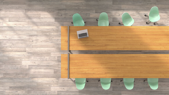 Meeting table with laptop, 3D Rendering - UWF000963