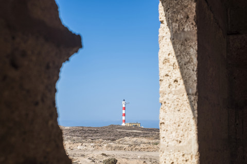 Spanien, Teneriffa, Blick auf Leuchtturm, lizenzfreies Stockfoto