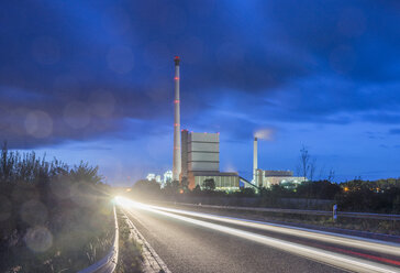 Germany, Lower Saxony, Helmstedt, Buschhaus Power Station in the evening - PVCF000896