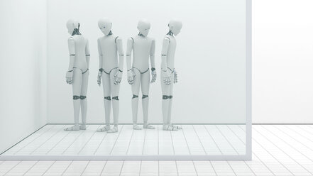 Robots out of order, storeroom, 3D Rendering - AHUF000225