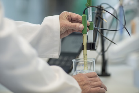 Wissenschaftlerin bei der Arbeit im Labor, lizenzfreies Stockfoto