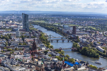 Germany, Hesse, Frankfurt, Cityscape with European Central Bank, Main river - MABF000387