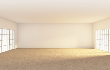 Empty room with parquet, 3d rendering - CMF000556