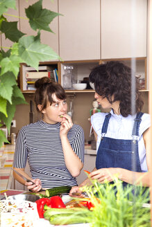 Zwei Frauen kommunizieren in der Küche - TSFF000101
