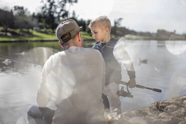 Father and son fishing together - ZEF010204