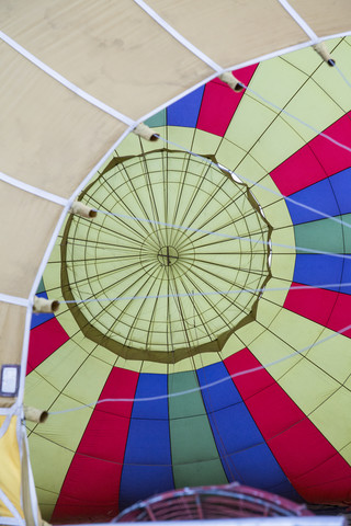 Das Innere eines Heißluftballons, lizenzfreies Stockfoto
