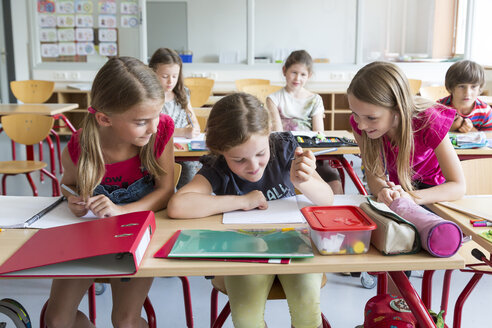 Three schoolgirls at class - SARF02898