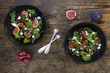 Mixed salad with goat cheese, pomegranate seeds and figs - LVF05319