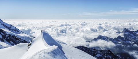 Italy, Gressoney, Castor, mountaineers stock photo