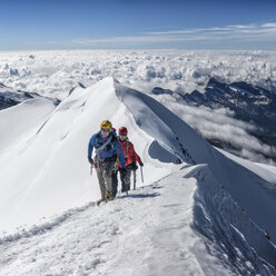 Italien, Gressoney, Alpen, Castor, Bergsteiger - ALRF00718