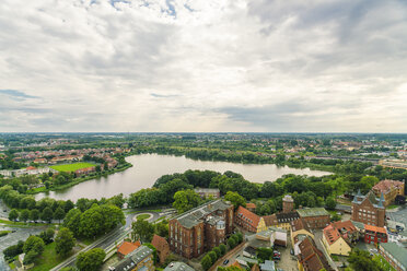 Germany, Stralsund, view to Knieperteich and part of the historic old town - TAMF00645