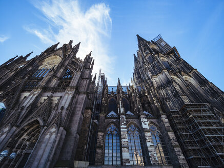 Germany, Cologne, view to Cologne Cathedral from below - KRPF01820