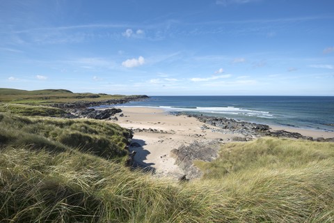 Vereinigtes Königreich, Schottland, Innere Hebriden, Isle of Islay, Saligo Bay, Strand, lizenzfreies Stockfoto