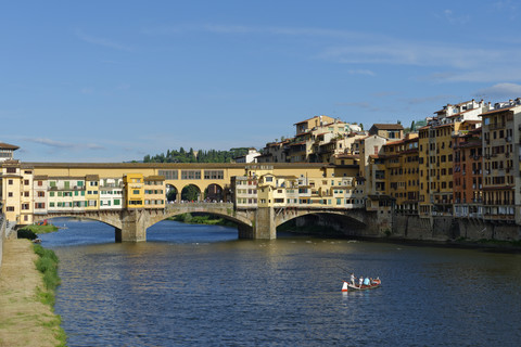 Italy, Tuscany, Florence, Ponte Vecchio and Arno river stock photo